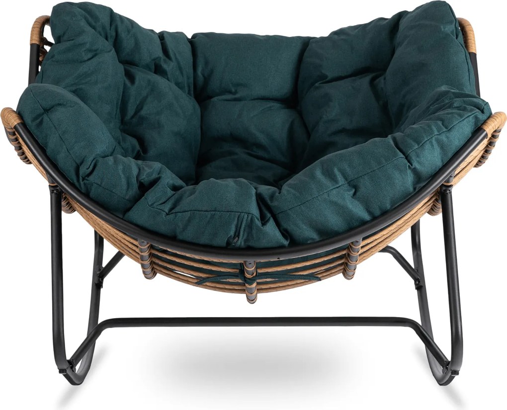 Fotel Bujany Wypoczynkowy ELTON na Płozach Zielony Nowoczesny