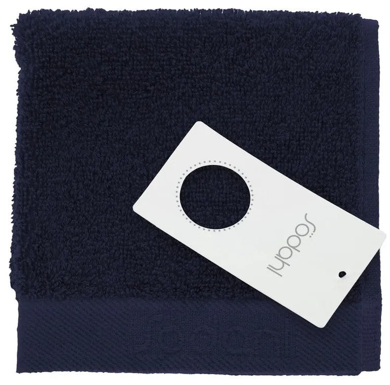 Ciemnoniebieski bawełniany ręcznik frotte 30x30 cm Comfort – Södahl