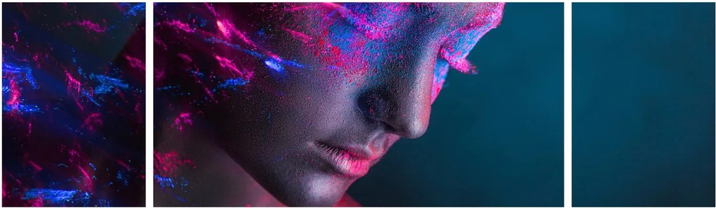 Błyszczący obraz kobiety (170x50 cm)