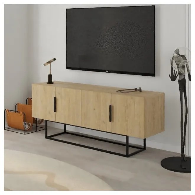 Szafka pod TV w dekorze dębu 140x55 cm Titan – Marckeric