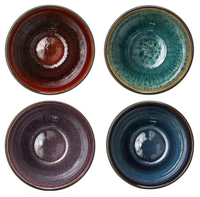 Czarne kubki zestaw 4 szt. do latte ceramiczne 270 ml Gastro Black/Mix – Bitz