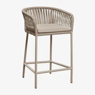 Zestaw 4 Wysokich Stołków Z Podłokietnikami Z Plecionego Sznurka Arhiza Moka Brown & ↑65 Cm - Sklum