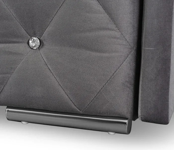 Sofa Rozkładana z Funkcją Spania VIVO Dwuosobowa Szara Glamour do Salonu