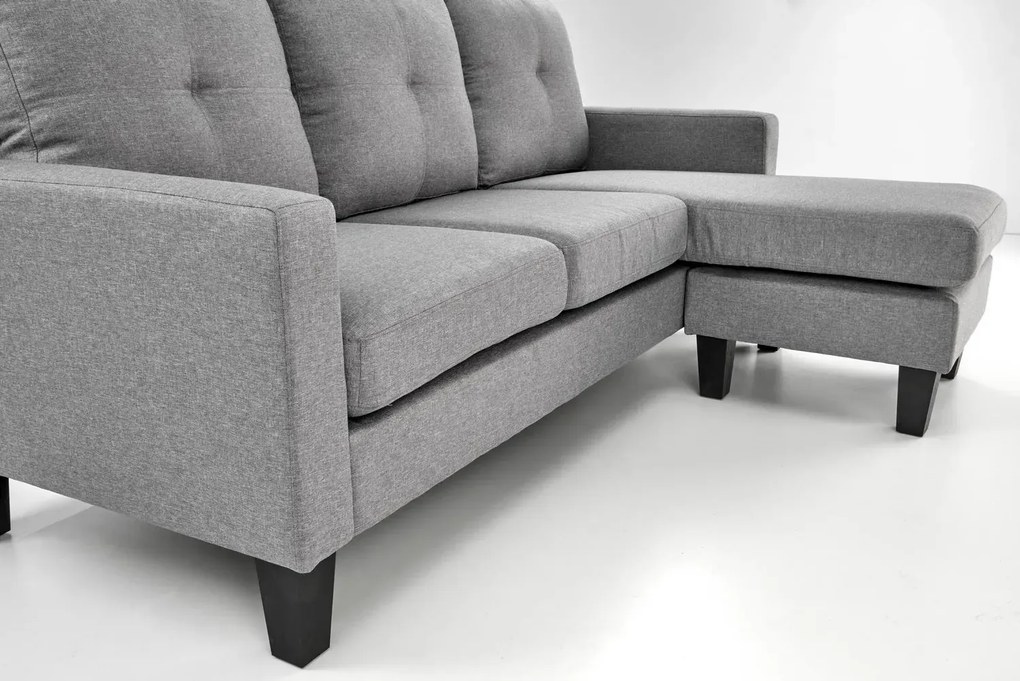 Sofa GERSON szara z podnóżkiem HALMAR