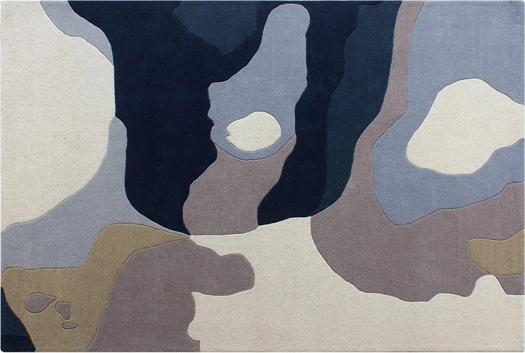 Dywan tuftowany 100% wełna we wzory abstrakcyjne - 200 x 290 cm - Wielokolorowy - 2400g/m² - ELINA