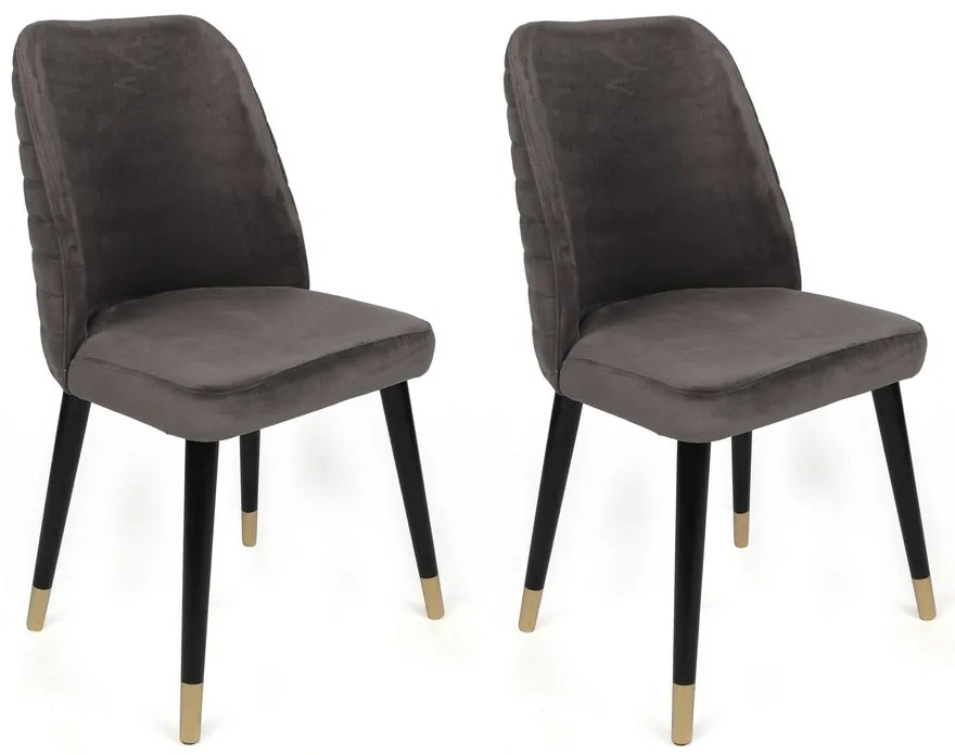 Zestaw krzeseł do jadalni Hugo Anthracite and Black, 4 szt.