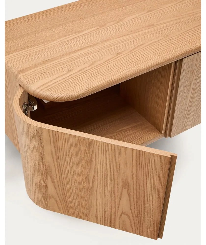 Wisząca szafka pod umywalkę w dekorze jesionu w naturalnym kolorze 90x35 cm Salaya – Kave Home