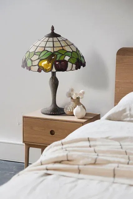 Witrażowa lampa stołowa w stylu retro - 3X S947 E1-K73