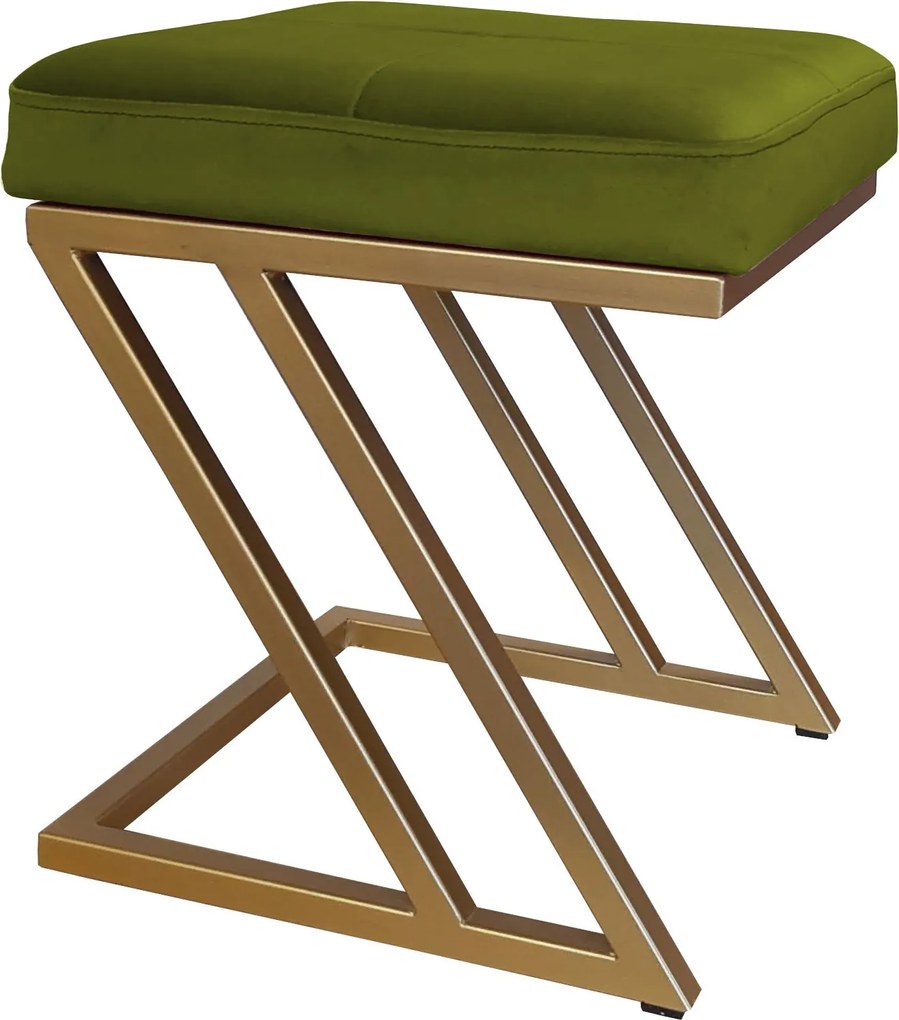 Pufa ZETA tkanina Welur loft ławka podnóżek metal : Kolor Stelaża - Złoty, Kolor tkaniny - VELVET - BL75, Typ tkaniny - Velvet