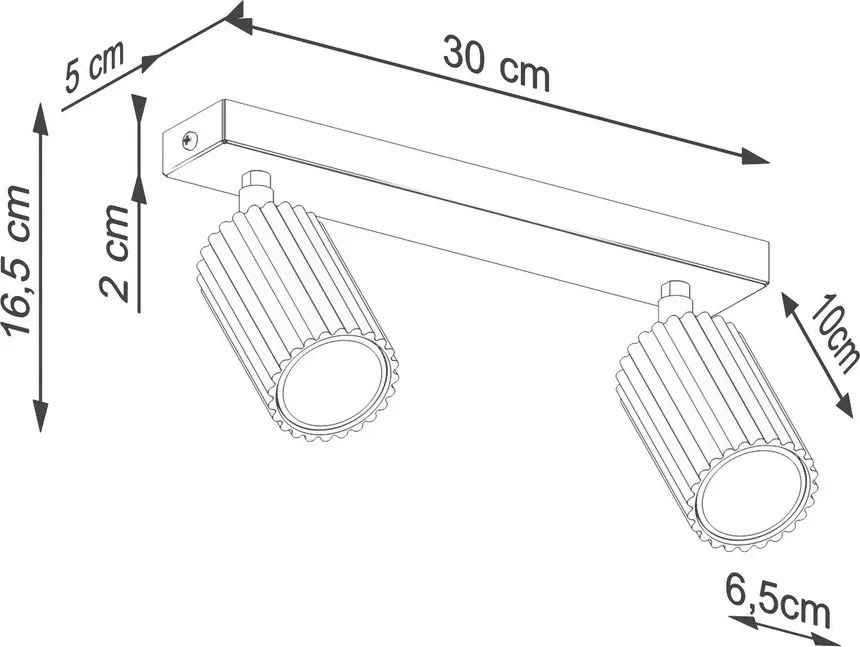 Szarobrązowa metalowa lampa punktowa 6,5x30 cm Gleam – Sollux