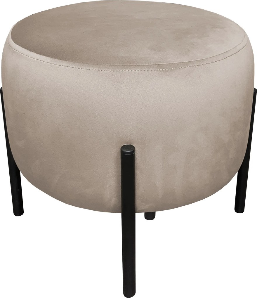 Pufa OLA loft ławka podnóżek metal : Kolor Stelaża - Czarny , Kolor tkaniny - VELVET - MG09, Typ tkaniny - Velvet