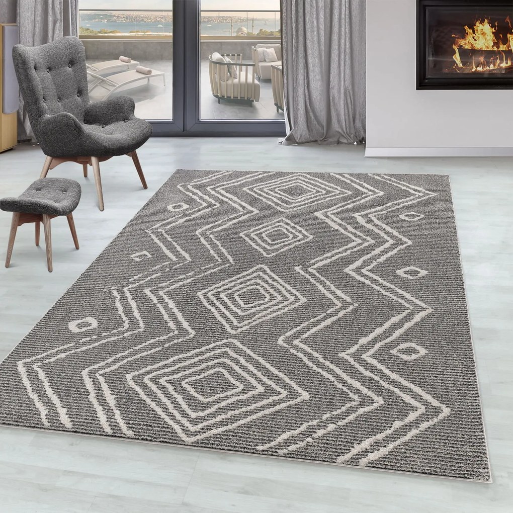 Dywan poliestrowy Berber antracyt 140 cm x 200 cm