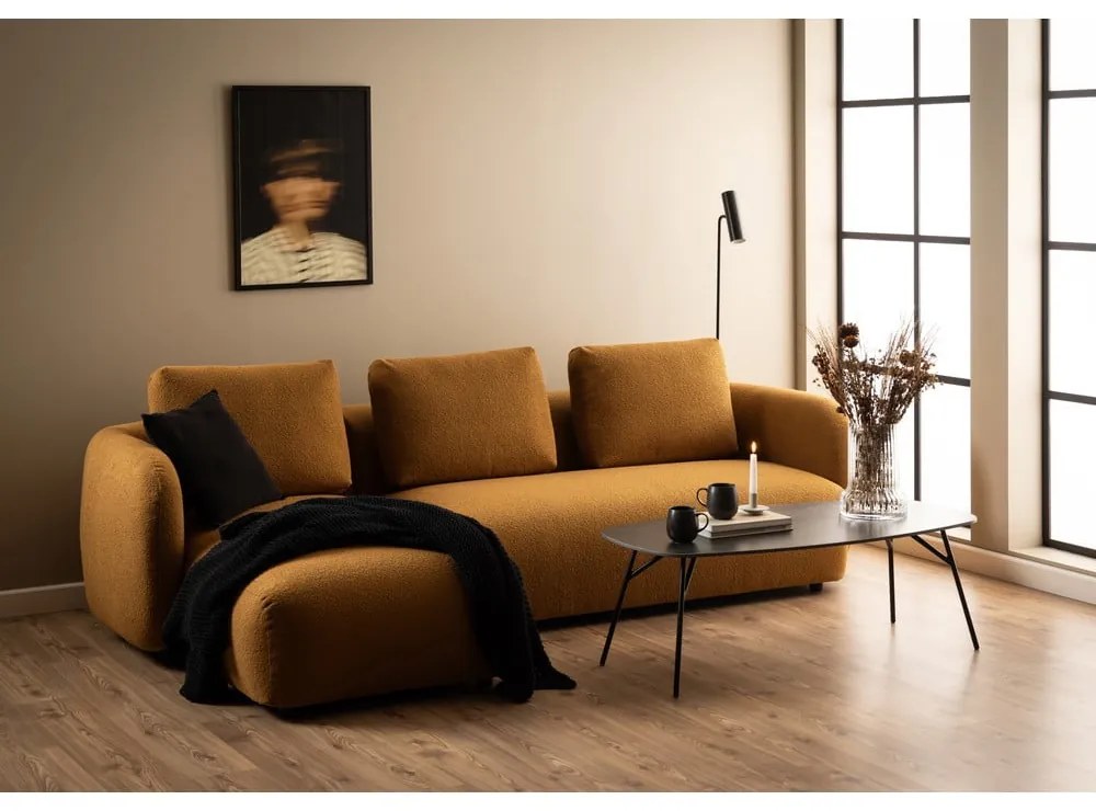 Czarny stolik z ceramicznym blatem 60x120 cm Caracas – Actona