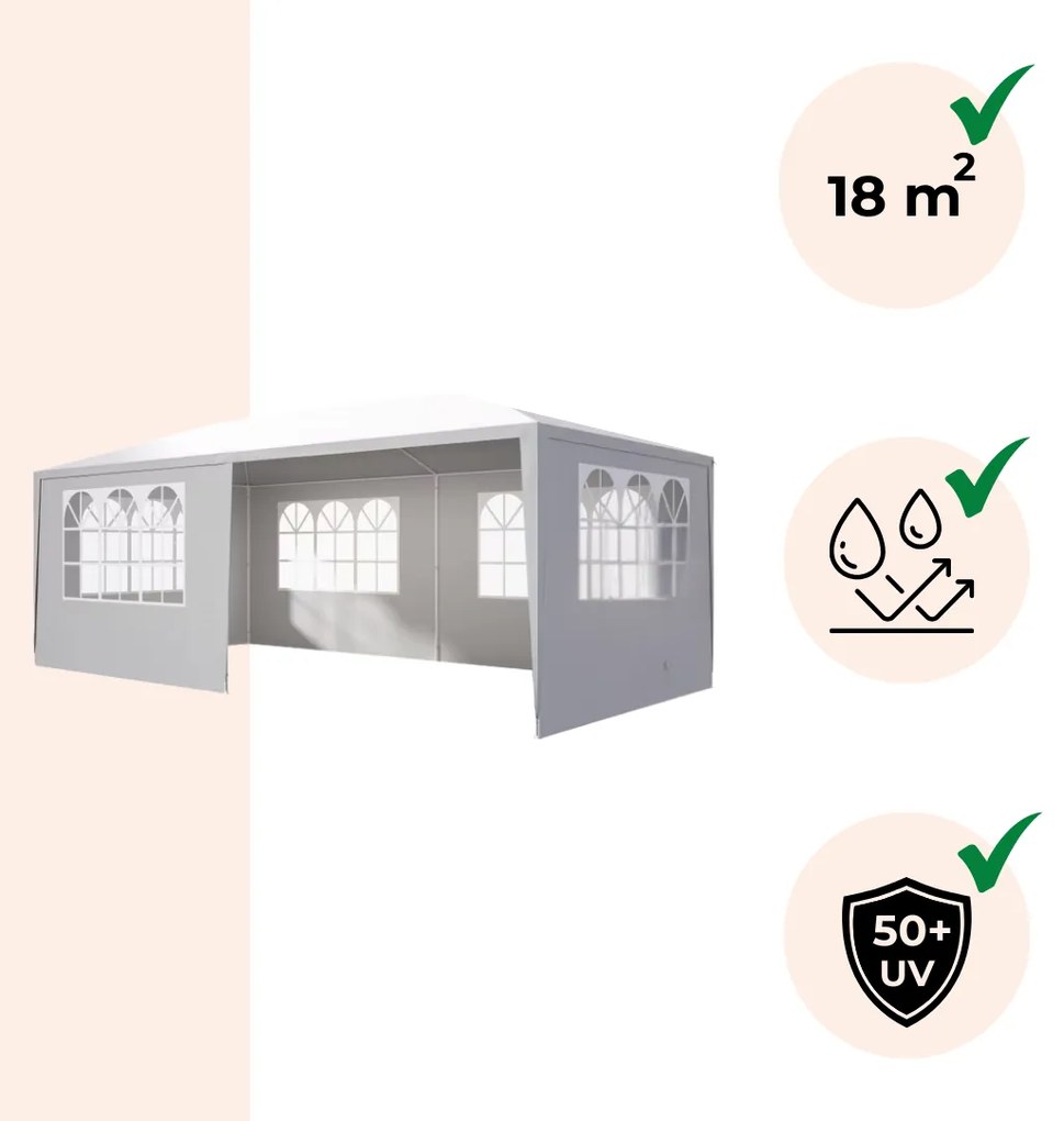 Namiot imprezowy NEAPOL, 3x6m, biała Jurhan