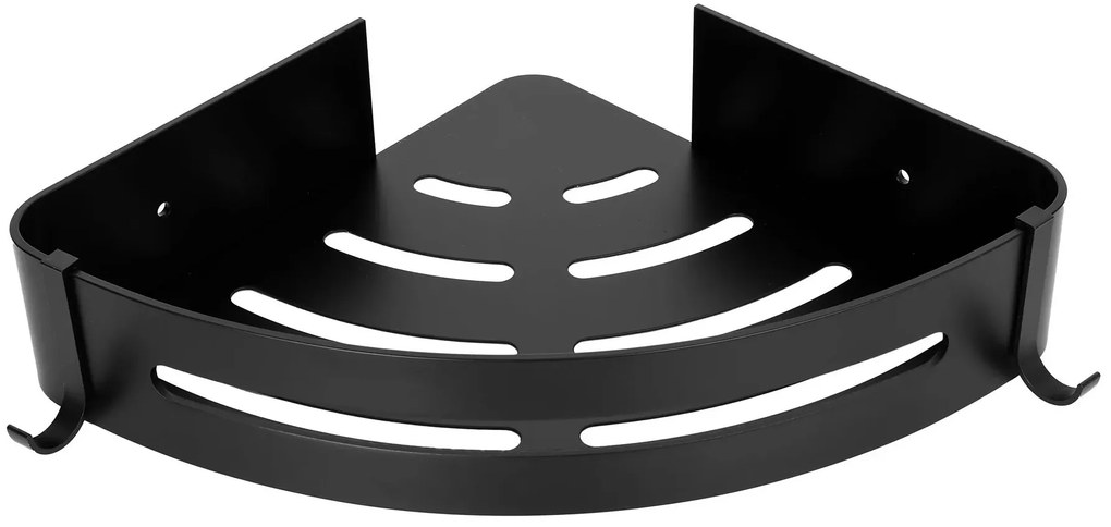 Czarna narożna półka do kabiny prysznicowej W0-G56