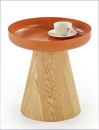 Okrągły naturalny stolik kawowy + cynamon P2-S76