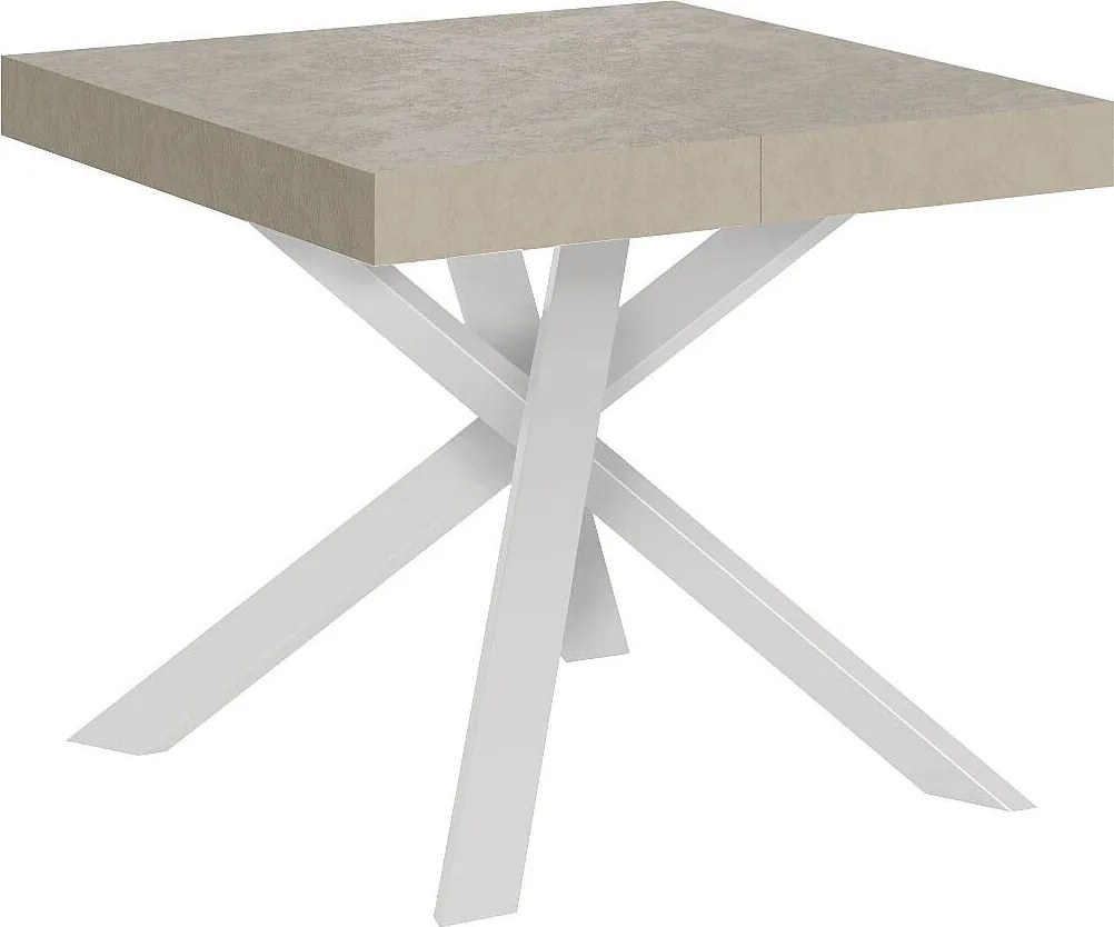 Stół rozkładany 90/194x90 cm Clerk kaszmir nogi białe