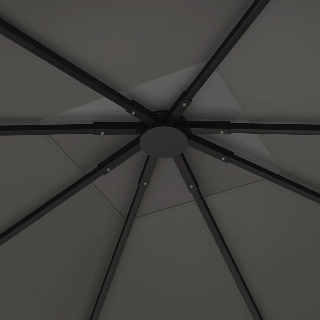 Outsunny Daszek zamienny do pawilonu 3 x 3 m wodoodporny pokrycie pawilonu UPF30+ zamienny pokrowiec tkanina Oxford, 370 g/m², Szary | Aosom PL