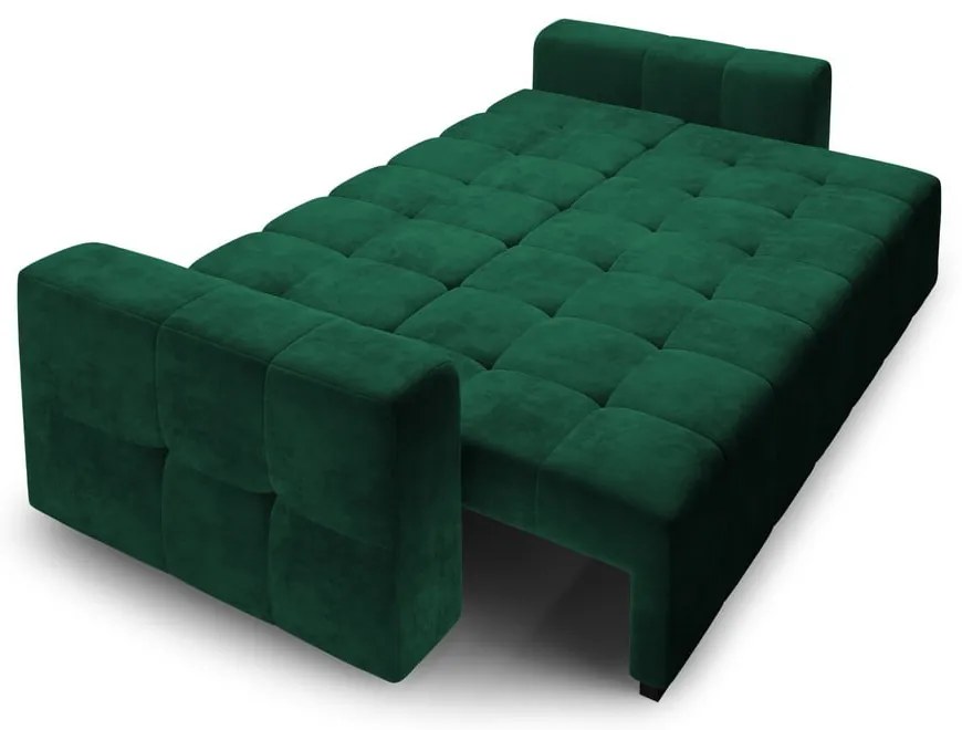 Zielona aksamitna rozkładana sofa Milo Casa Luca