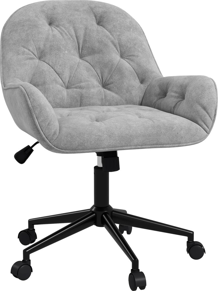 Vinsetto Ergonomiczny fotel wypoczynkowy z miękkim mechanizmem regulacji Jasnoszary metaliczny aksamit