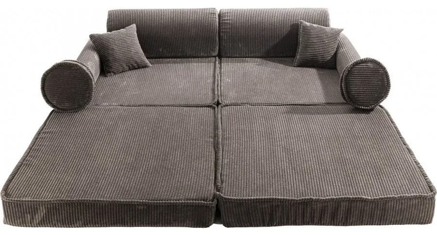 Aesthetic sztruksowa sofa dziecięca, brązowa - meowbaby®