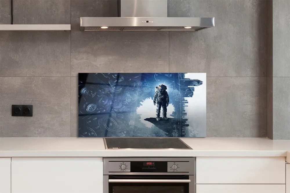 Szklany Panel Miasto Maszyn i Postać