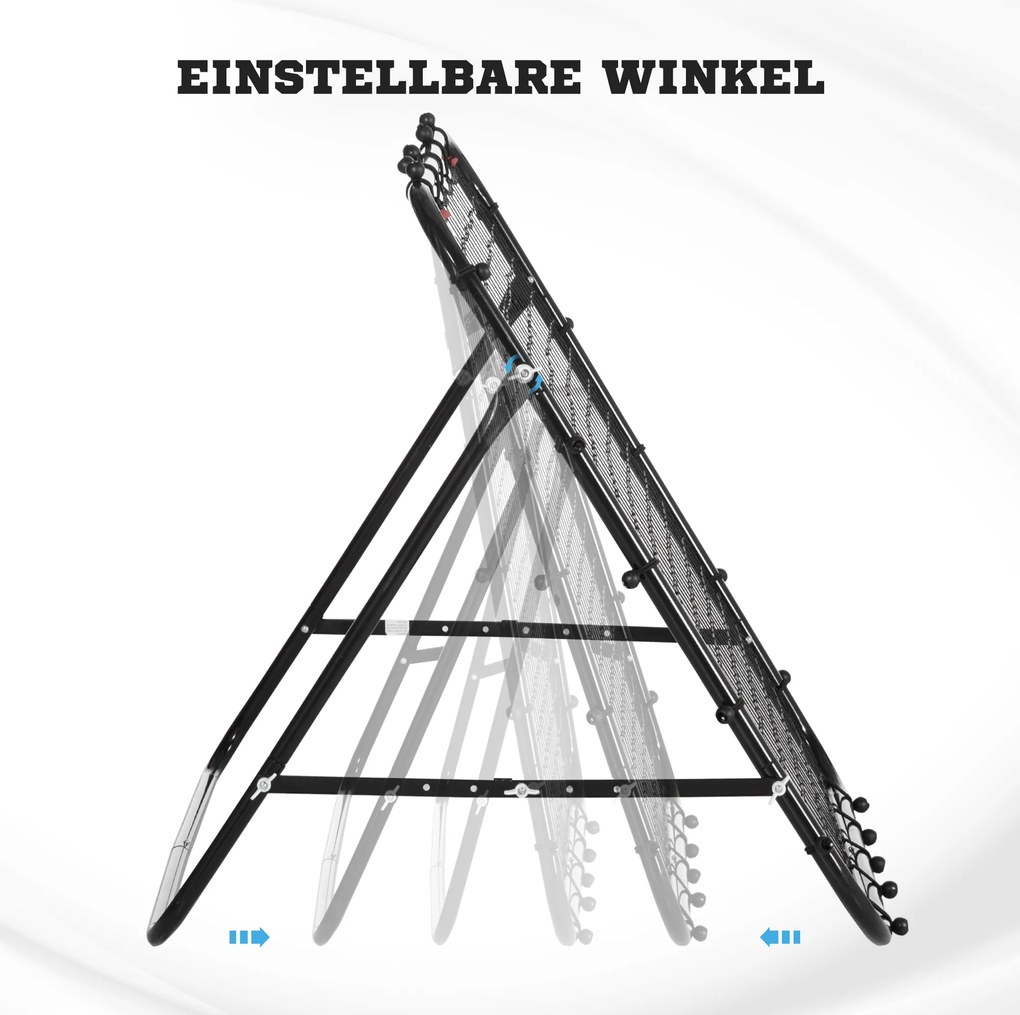 HOMCOM Football Rebounder do treningu, regulowany kąt, metalowa rurka, PE Tkanina 96 x 80 x 96 cm Czarny