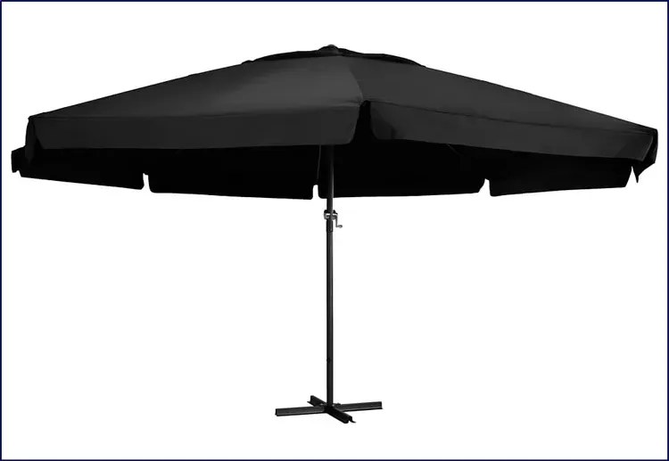 Czarny parasol ogrodowy z aluminiowym stelażem - Glider