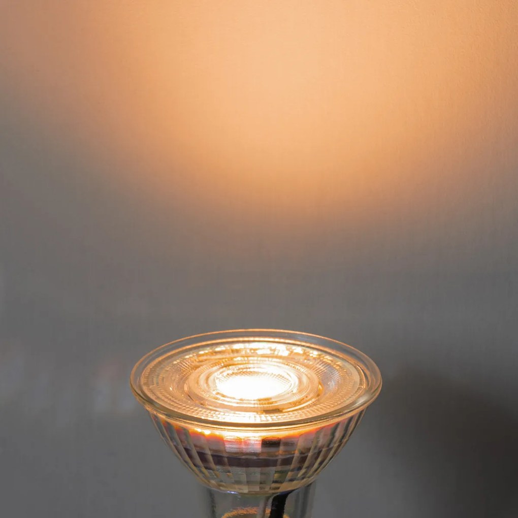 Zestaw 5 przezroczystych żarówek LED GU10 50mm, 4,5W 380 lm, 3-stopniowa ściemnialna temperatura barwowa (2000-2700K)