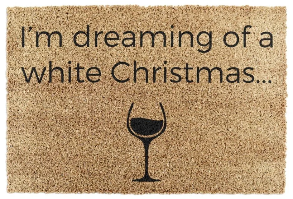 Wycieraczka ze świątecznym motywem z włókna kokosowego 40x60 cm White Wine Christmas – Artsy Doormats