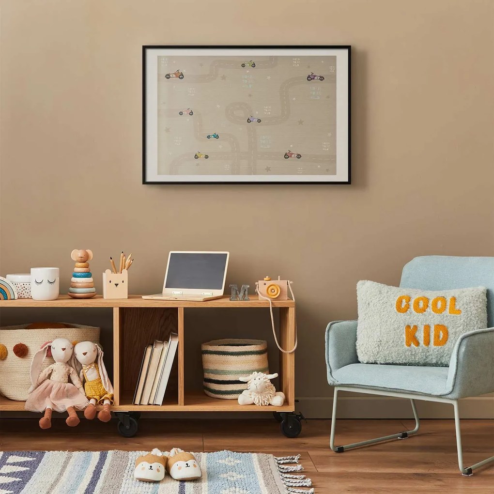 Plakat Wyścigowe autka 30x21 cm z ramą czarną z marginesem ARTGEIST B
