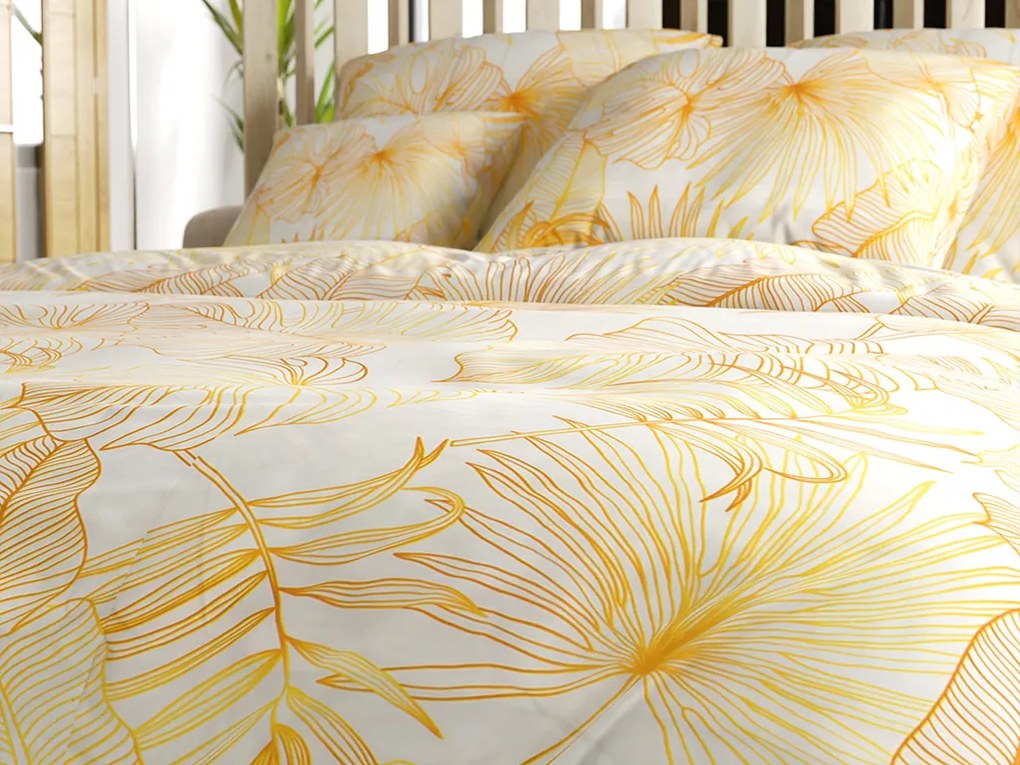 PrzytulneMieszkanie.pl PrzytulneMieszkanie.pl Pościel z mikrowłókna PALMERA kremowa Rozmiar pościeli: 70 x 80 cm | 140 x 200 cm