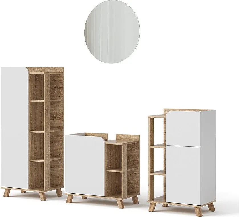 Zestaw mebli łazienkowych sonoma/biały 60x35x65 karen