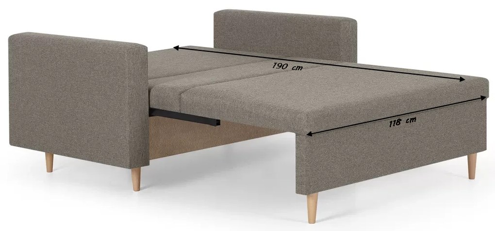 Sofa kanapa 2 os z funkcją spania KEN Jasny szary