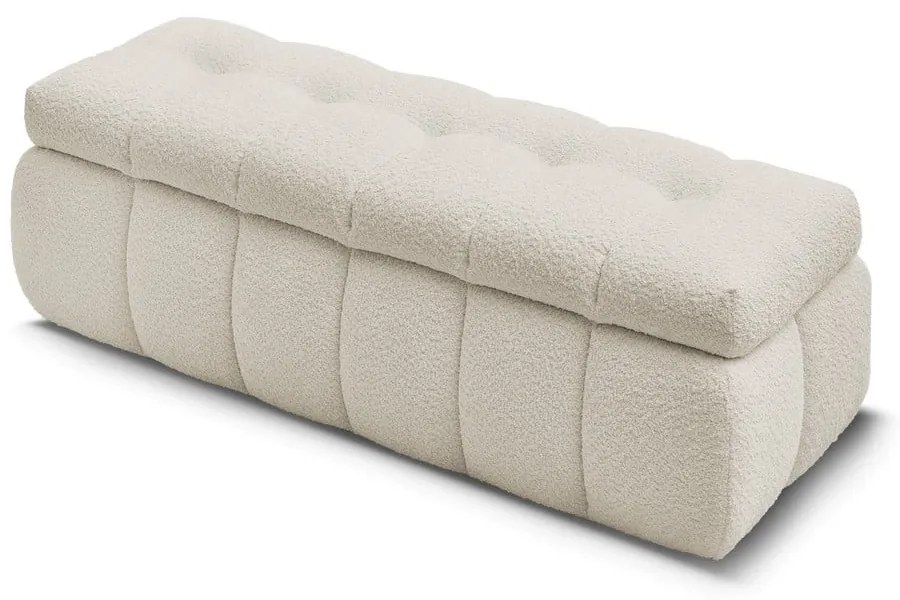 Beżowa ławka z materiału bouclé Mont Blanc – Bobochic Paris