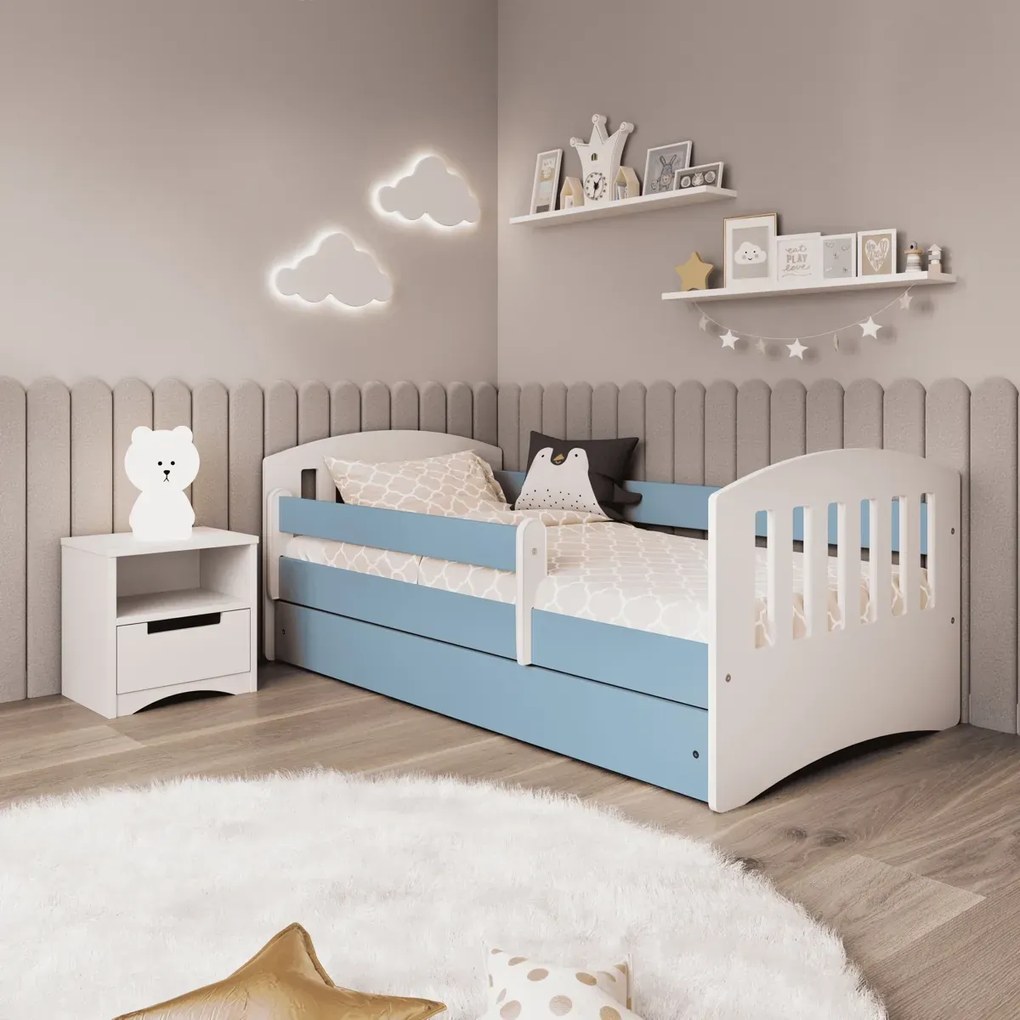 Łóżko dziecięce CLASSIC 1 140x80 niebieskie KOCOT KIDS