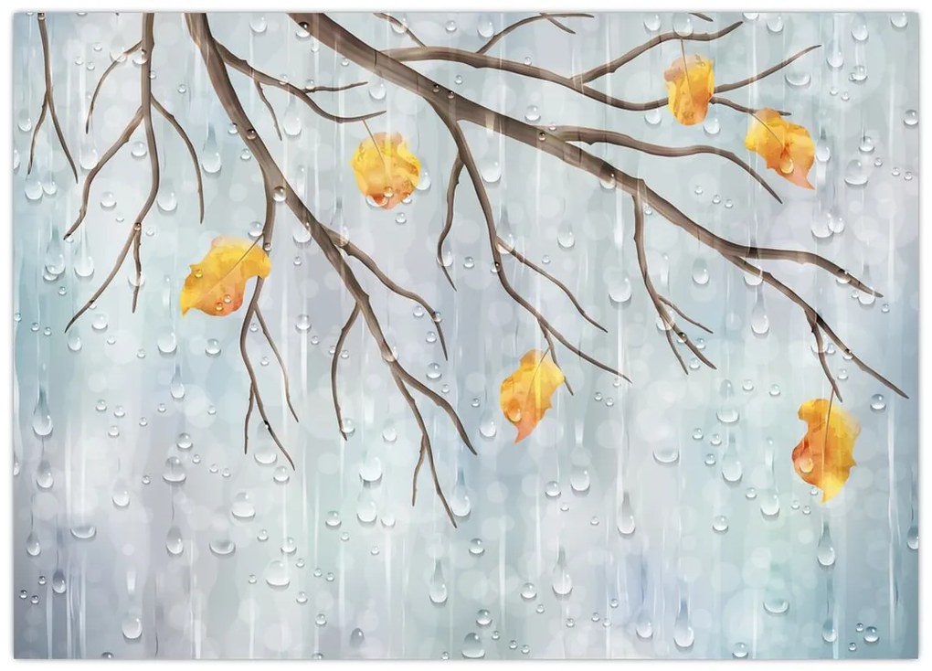 Obraz na szkle - Deszczowa jesień (70x50 cm)