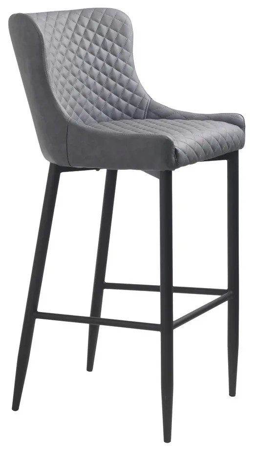Szary hoker z imitacji skóry (wysokość siedziska 77 cm) Ottowa – Unique Furniture