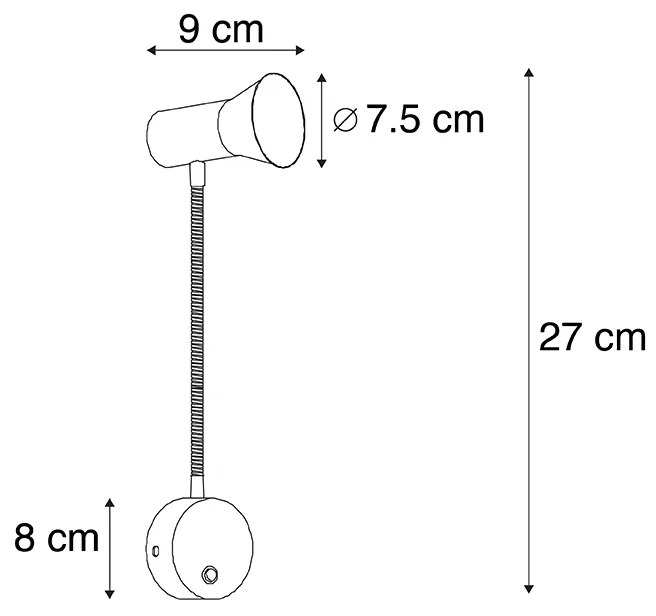 Lampa ścienna brązowa z elastycznym ramieniem - Karin Flex Nowoczesny Oswietlenie wewnetrzne