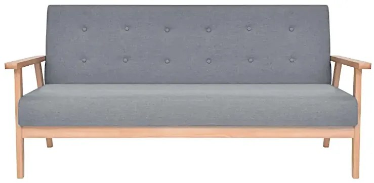 Jasnoszara sofa z pikowanym oparciem P6-N48