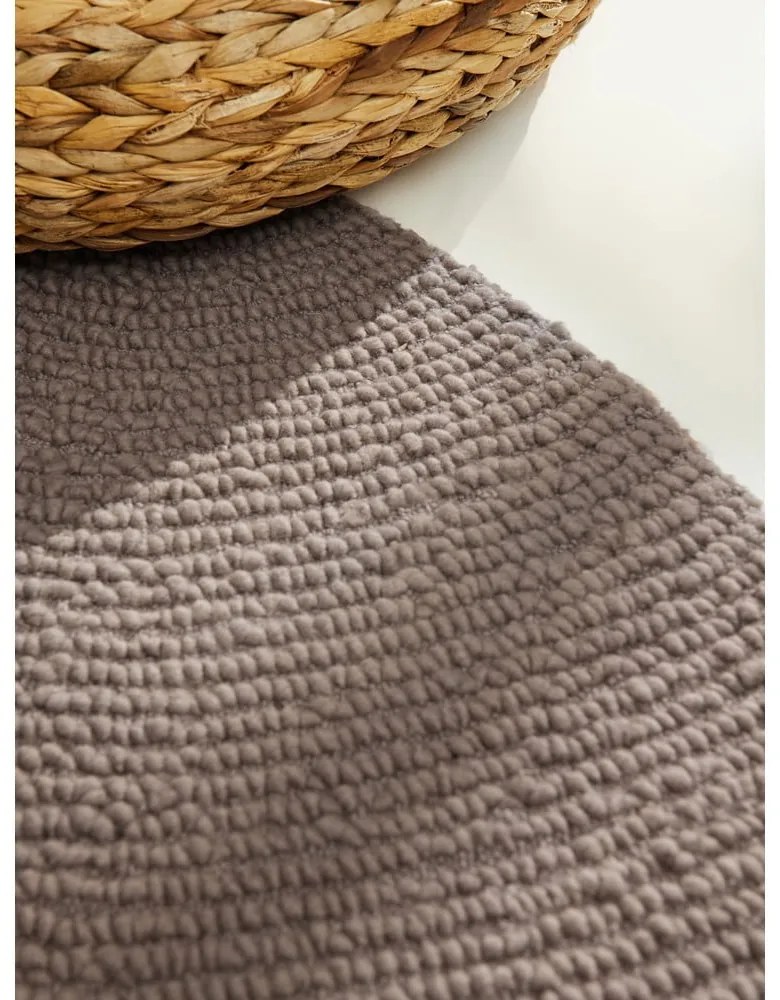Szarobrązowy wełniany okrągły dywan tkany ręcznie ø 120 cm Eleni Taupe – Hanse Home