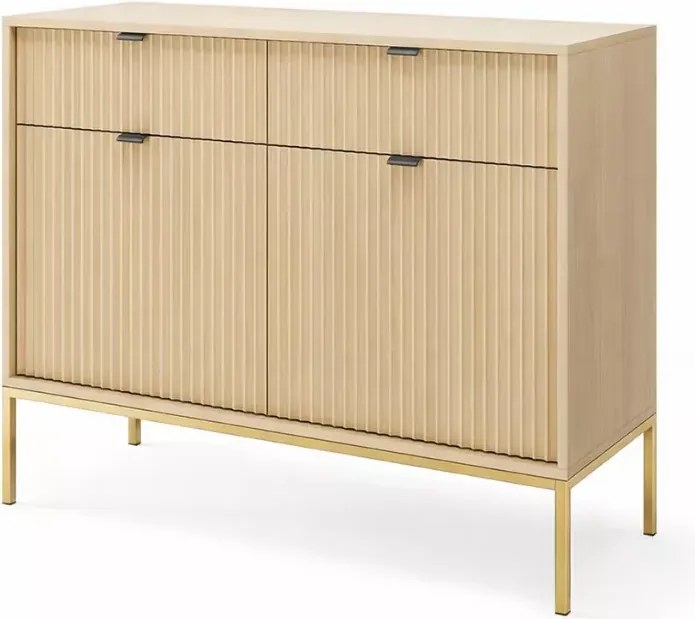 Cubero komoda 104 cm nowoczesna z szufladami i półkami