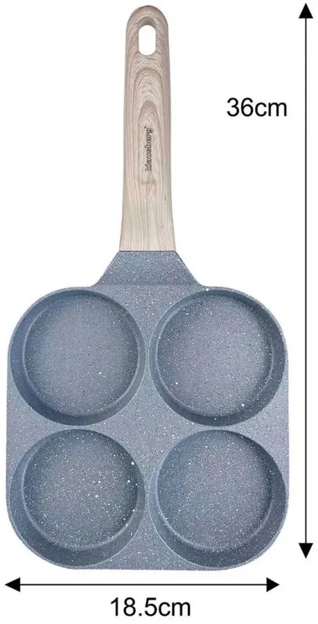 Szara patelnia do jajek z 4 wgłębieniami F5-E79