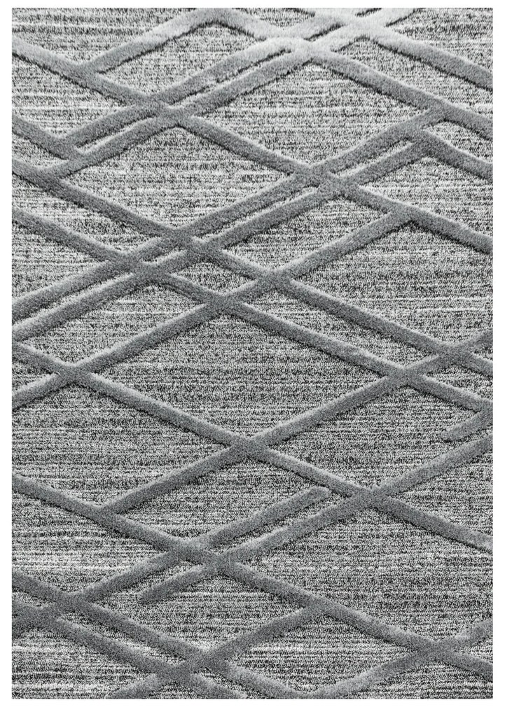 Dywan nowoczesny 3D La Casa krata szary 200 cm x 290 cm