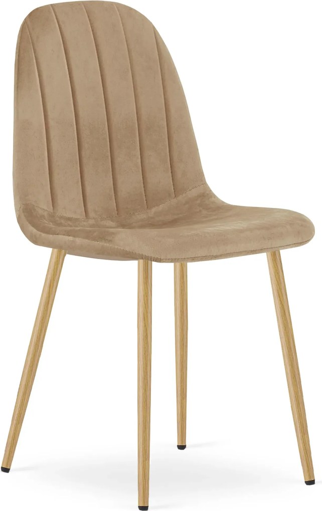 Brązowe welurowe krzesło metalowe N8-N82