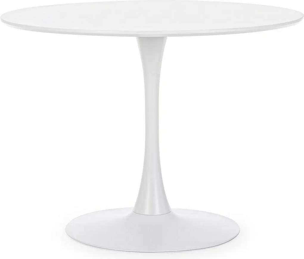Biały okrągły stół 100×75 cm - BLOOM