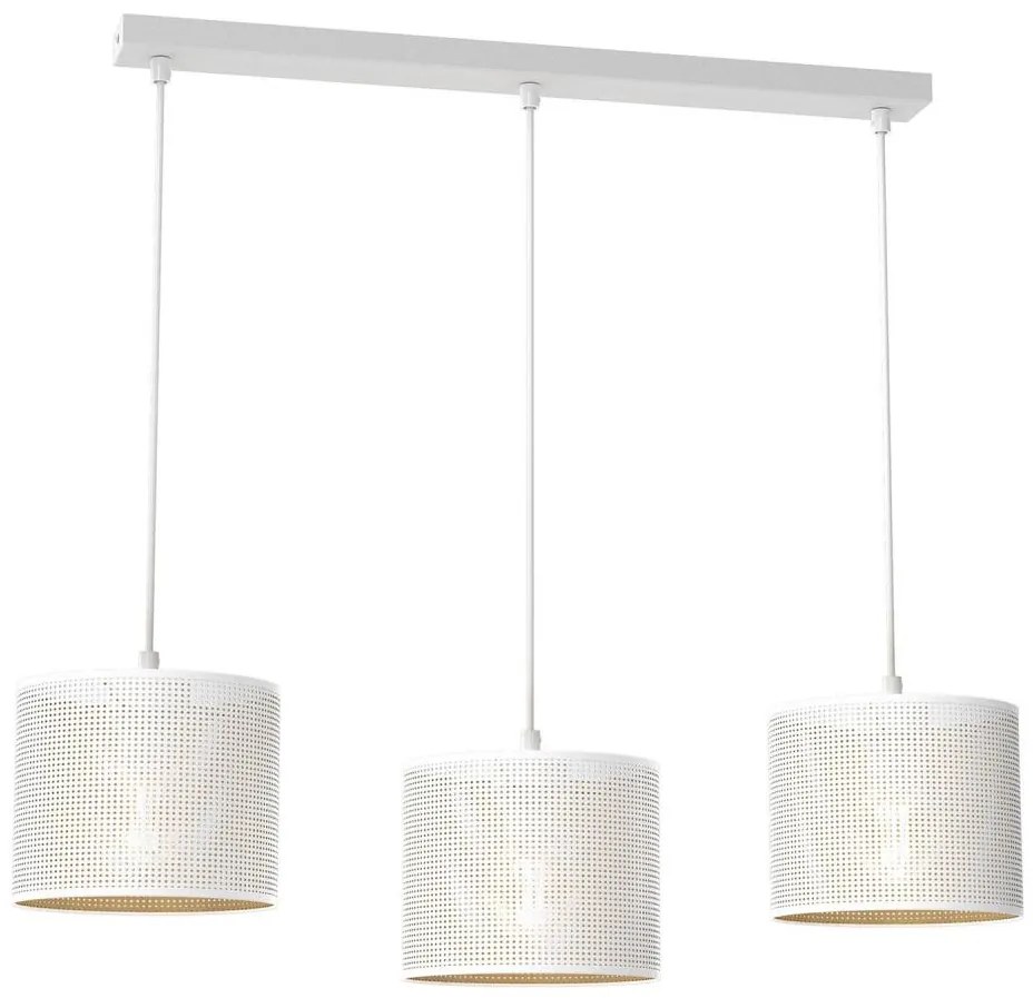 Lampa LOFT SHADE 3xE27/60W/230V biała/złota na lince
