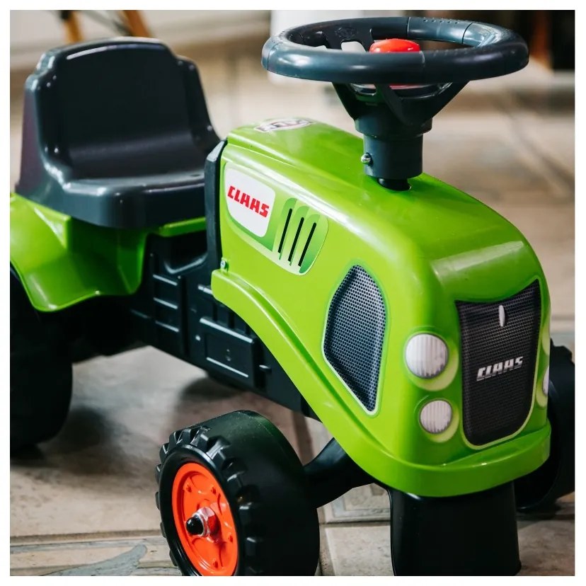 Falk traktorek baby claas zielony z przyczepką + akc. od 1 roku