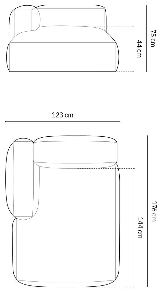 Beżowy moduł sofy (lewostronny) Martina – Micadoni Home