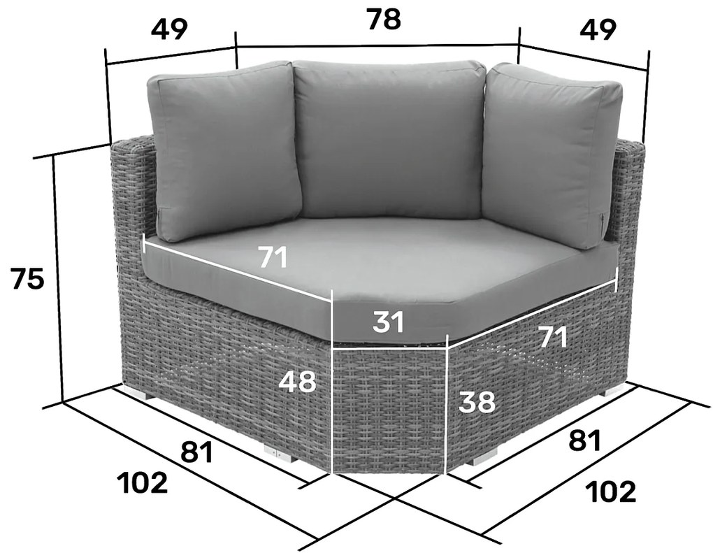 Zestaw rattanowy MALIBU dla 8 osób (cappuccino)